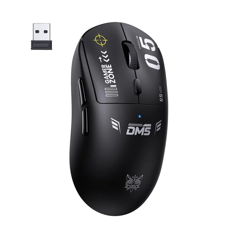 ONIKUMA DM05 Mouse da Gioco Tri-Modalità Bluetooth-compatibile 2.4G Wireless Cablato Ergonomico per PC - Nero
