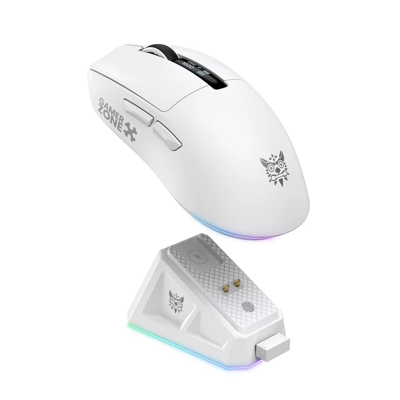 ONIKUMA DM07 2,4G trådløs gaming-mus 3-tils-måde tråbunden Bluetooth-kompatibel PC-mus med magnetisk opladningsbase - Hvid