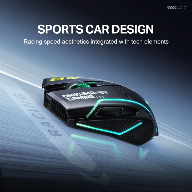 ONIKUMA DM06 Gaming Mouse 3-Mode Wireless Bluetooth-compatible 2.4G Wired 12800 DPI RGB PC Mouse - Black