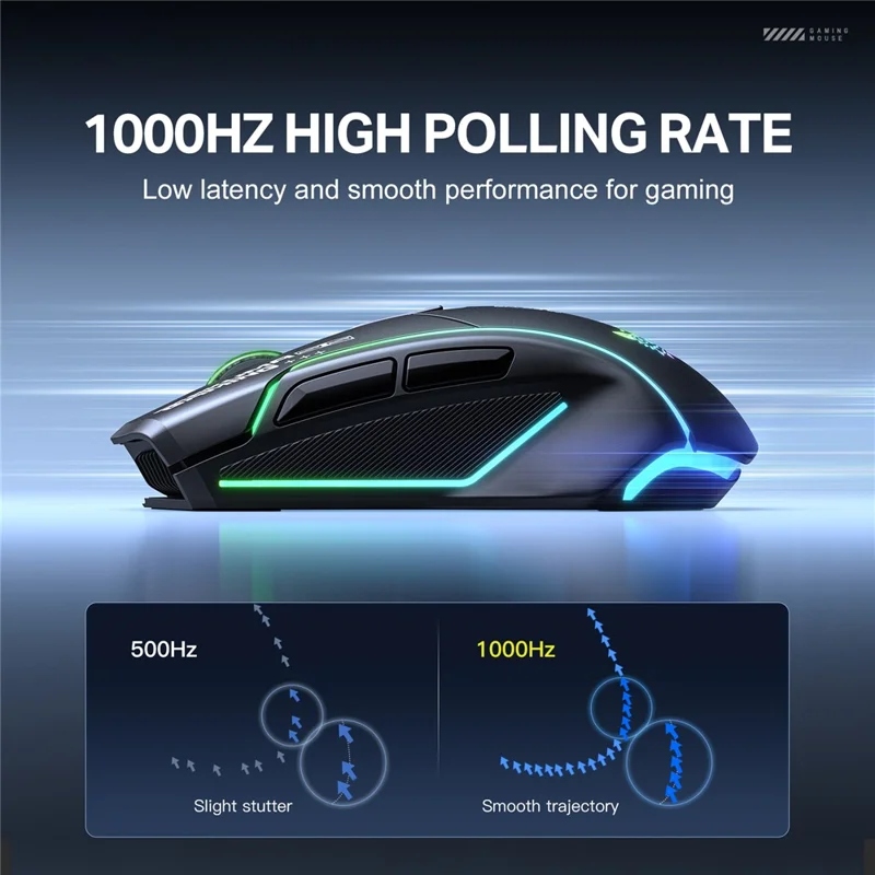 ONIKUMA DM06 Gaming Mouse 3-Mode Wireless Bluetooth-compatible 2.4G Wired 12800 DPI RGB PC Mouse - Black