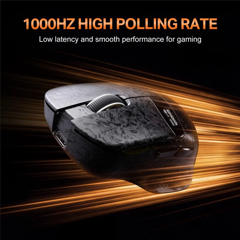 ONIKUMA DM08 Wireless Tri-Mode Gaming Mouse 2.4G Bluetooth-compatible Type-C OLED Display with RGB Charging Base - Black
