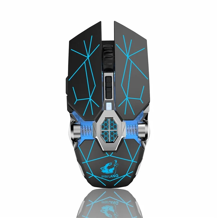 FREE WOLF X13 Wireless Charging Game Mouse Mute Water Cooling Luminous Mechanical Mouse - Star Black