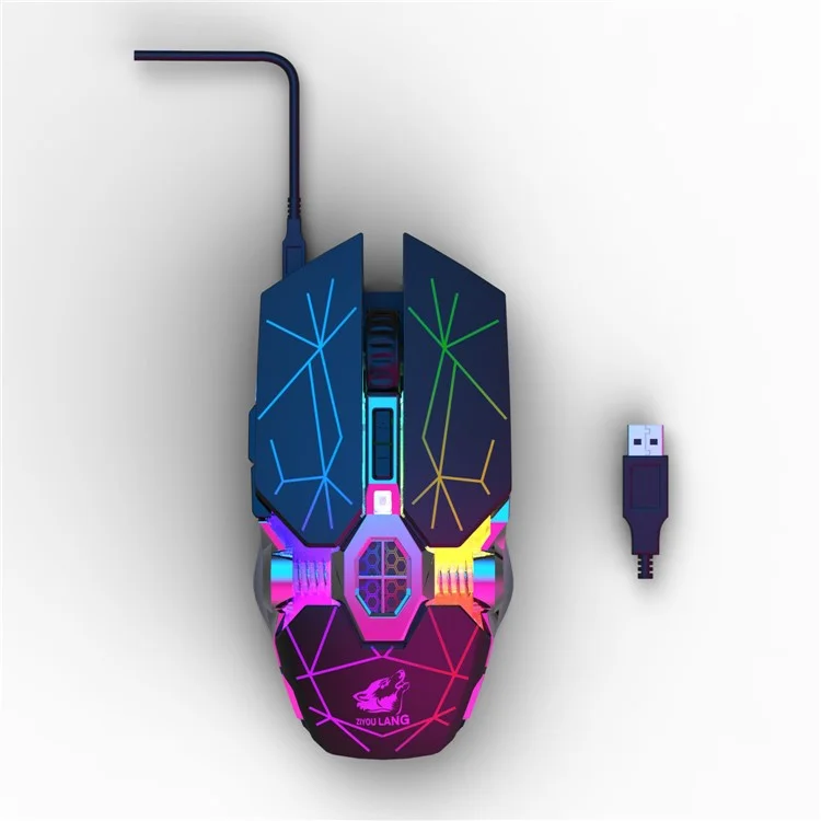 FREE WOLF X13 Wireless Charging Game Mouse Mute Water Cooling Luminous Mechanical Mouse - Star Black