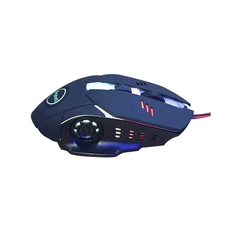 SINGTELL ST02 6-Tasten USB-Kabel-Gaming-Maus, einstellbare DPI, 7-farbige atmende Lampe