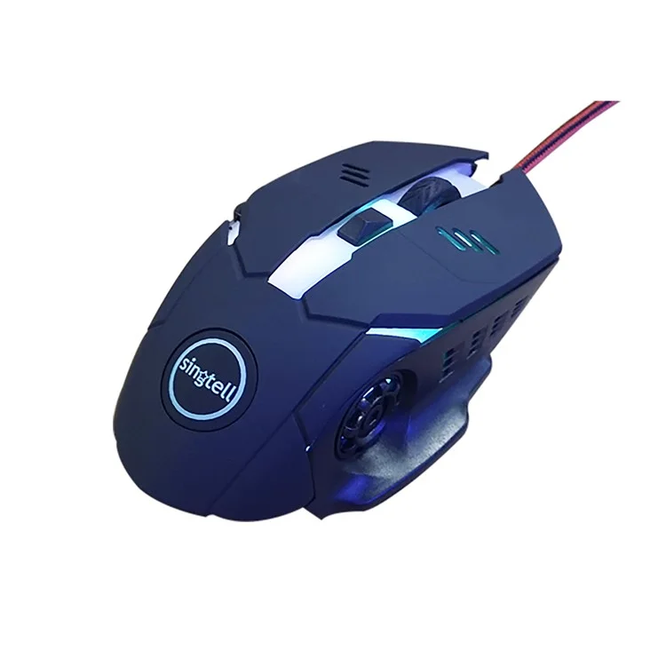SINGTELL ST02 6-Tasten USB-Kabel-Gaming-Maus, einstellbare DPI, 7-farbige atmende Lampe