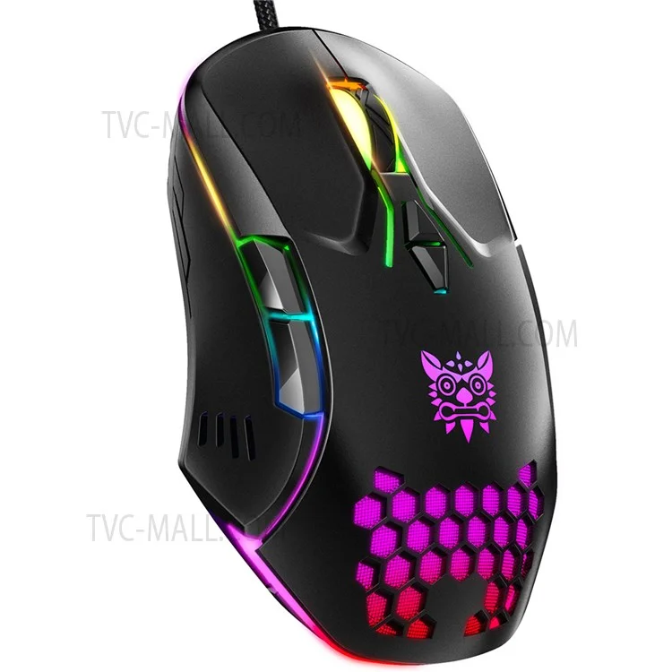 ONIKUMA CW902 6400 DPI Computer Mouse RGB Backlit USB Optische Ergonomische Gaming-Maus für PC-Gaming - Schwarz