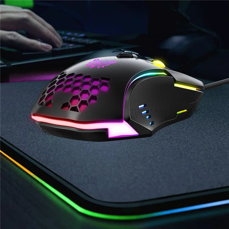ONIKUMA CW902 6400 DPI Computer Mouse RGB Backlit USB Optische Ergonomische Gaming-Maus für PC-Gaming - Schwarz