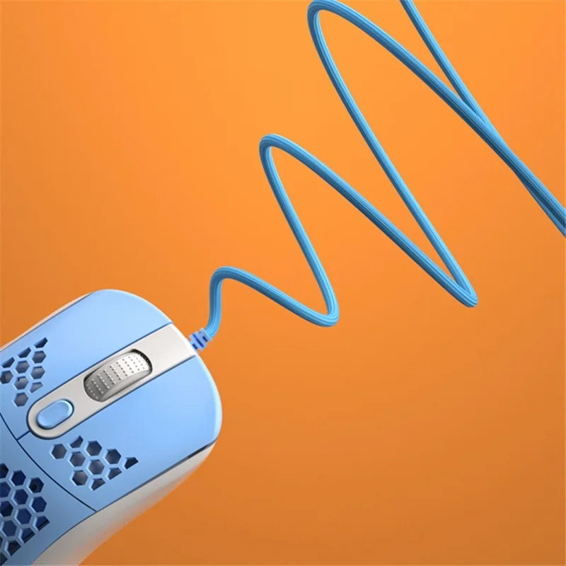 IBLANCOD GM01 Lightweight Honeycomb Gaming Mouse 6D Programmable Mice with RGB Backlit - Blue