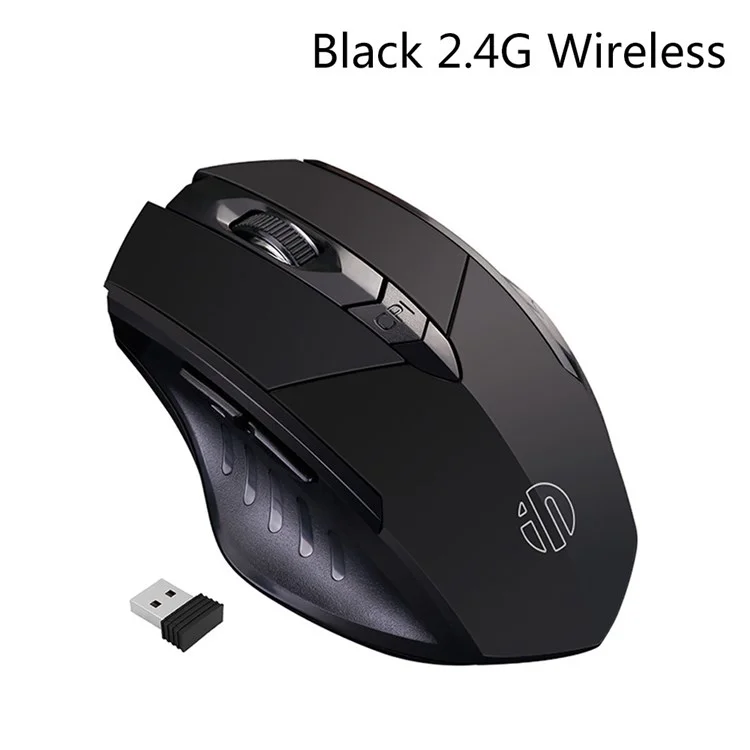 INPHIC PM6 Bluetooth 2.4G USB Wireless Mouse Computer Laptop PC Silent Rechargeable Charging Home Game Ergonomic Noiseless Mouse - Black / 2.4G Wireless