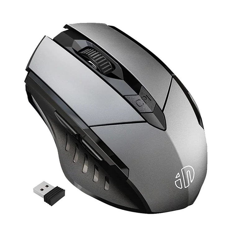 INPHIC PM6 Bluetooth-compatible 2.4G USB Wireless Mouse Computer Laptop PC Silent Rechargeable Charging Home Game Ergonomic Noiseless Mouse - Grey / 2.4G Wireless