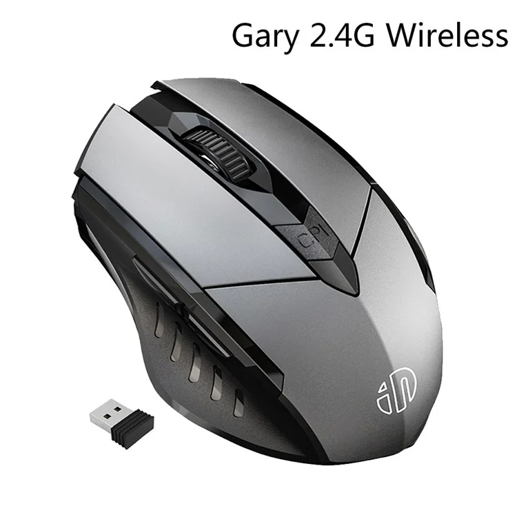 INPHIC PM6 Bluetooth-compatible 2.4G USB Wireless Mouse Computer Laptop PC Silent Rechargeable Charging Home Game Ergonomic Noiseless Mouse - Grey / 2.4G Wireless