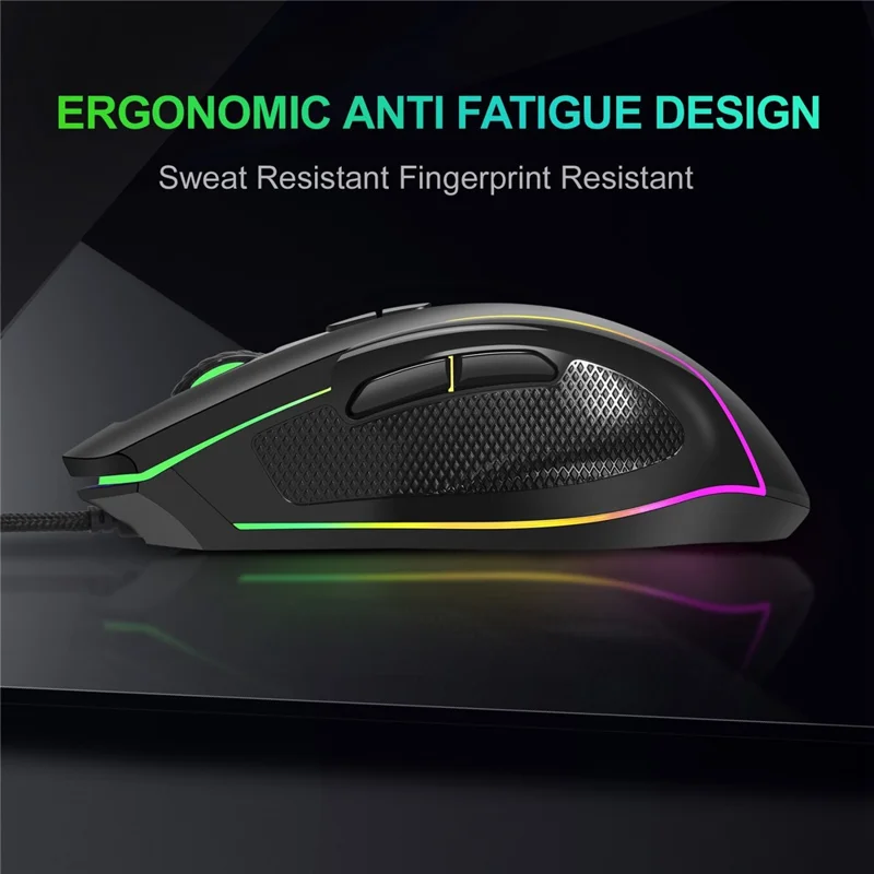 GOTBAT M30 Wired Mouse Computer Gaming Mouse Gamer Ergonomic Silent Mouse with RGB Light for PC Laptops