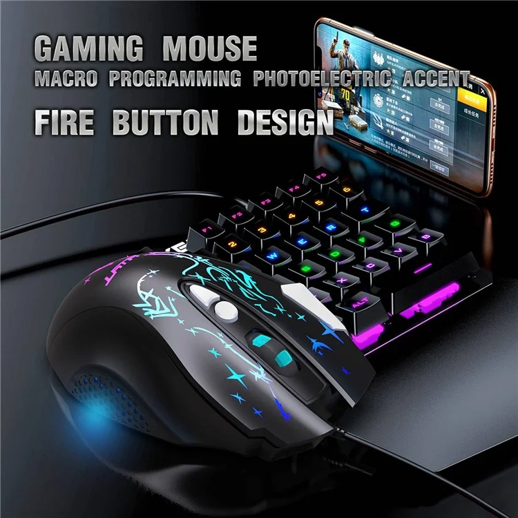 YWYT G855 Wired RGB Gaming Mouse 8-Button 6400 DPI Büro Home Mäuse Mit Seitenknöpfen