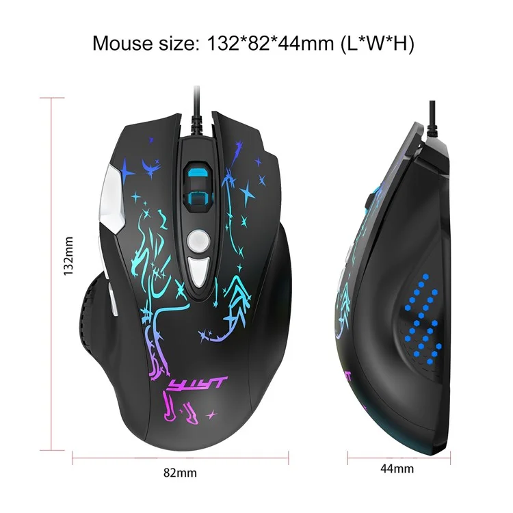 YWYT G855 Wired RGB Gaming Mouse 8-Button 6400 DPI Büro Home Mäuse Mit Seitenknöpfen