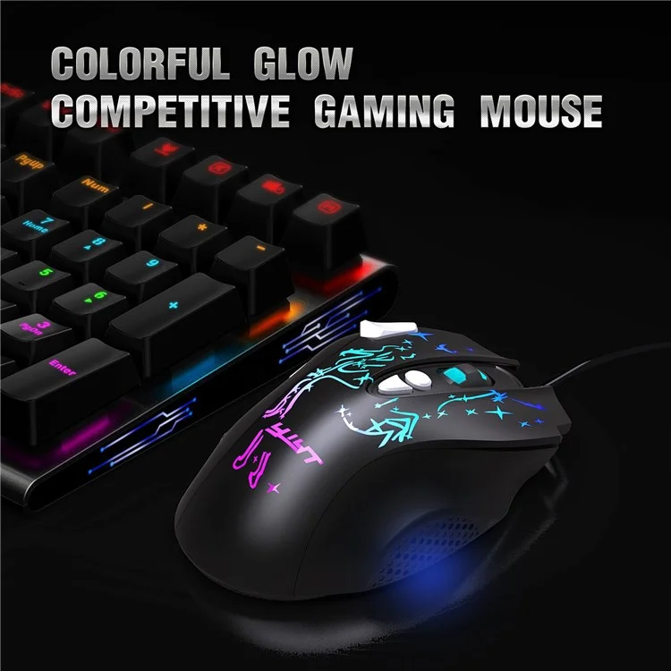 YWYT G855 Wired RGB Gaming Mouse 8-Button 6400 DPI Büro Home Mäuse Mit Seitenknöpfen