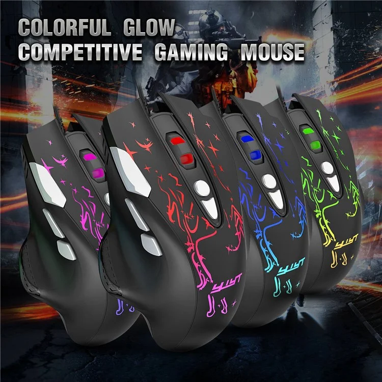 YWYT G855 Wired RGB Gaming Mouse 8-Button 6400 DPI Büro Home Mäuse Mit Seitenknöpfen