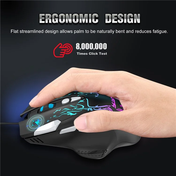 YWYT G855 Wired RGB Gaming Mouse 8-Button 6400 DPI Büro Home Mäuse Mit Seitenknöpfen