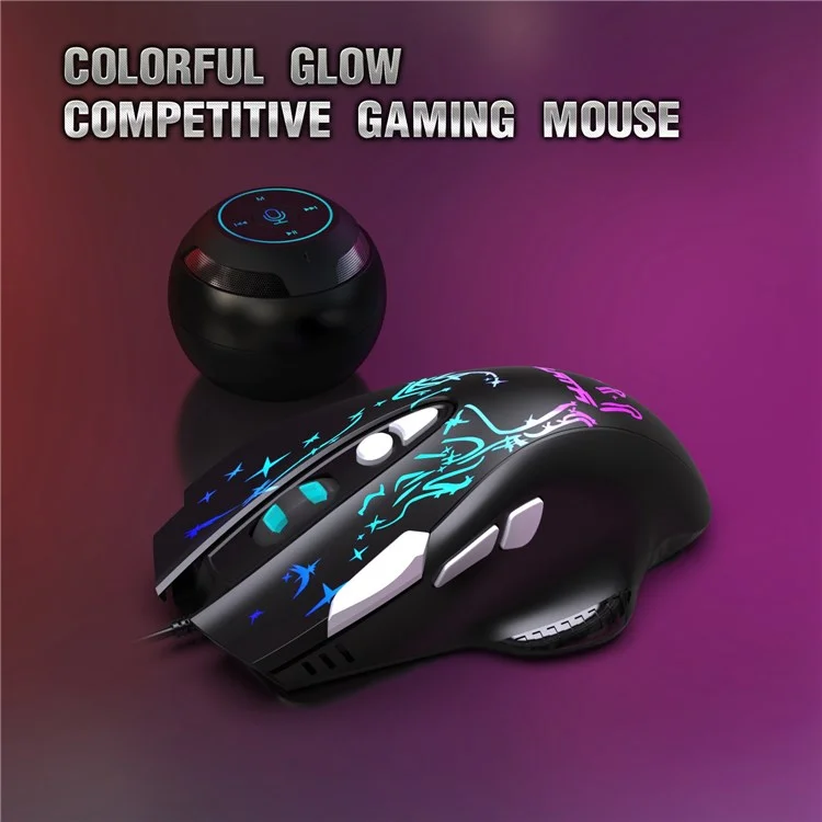 YWYT G855 Wired RGB Gaming Mouse 8-Button 6400 DPI Büro Home Mäuse Mit Seitenknöpfen