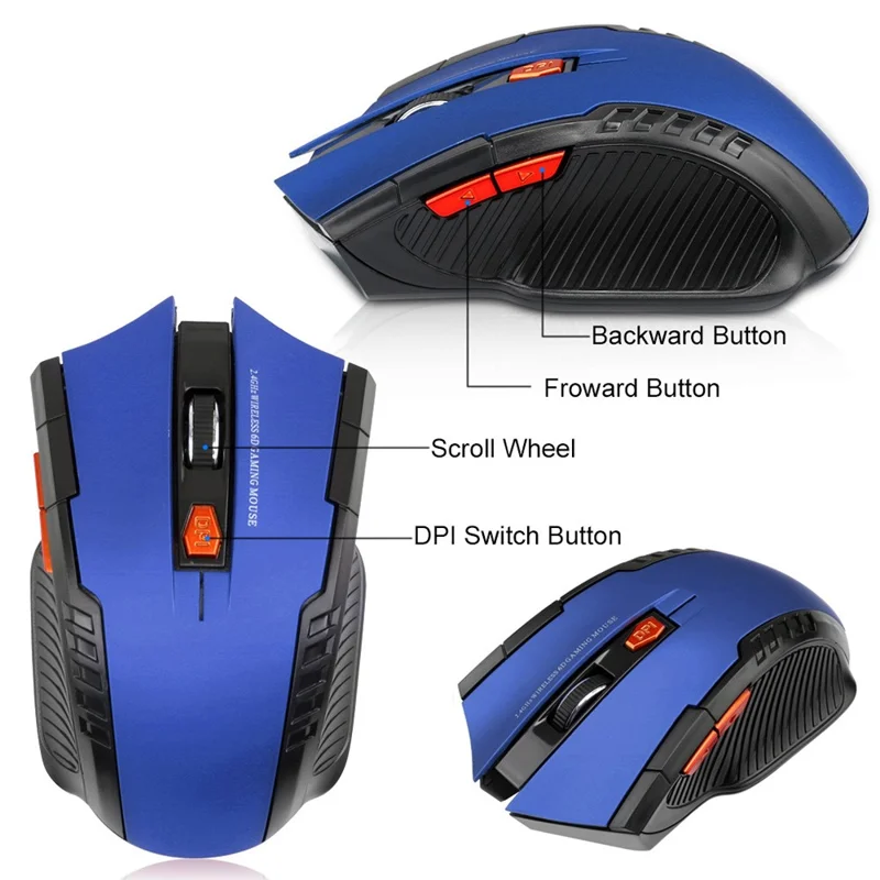 11 RGB Mouse 2.4G Wireless Connection 800 / 1200 / 1600DPI Laptop Computer Mouse for MacOS and Windows - Black
