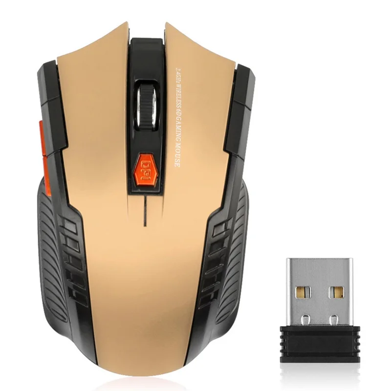 11 RGB Mouse 2.4G Wireless Connection 800 / 1200 / 1600DPI Laptop Computer Mouse for MacOS and Windows - Gold