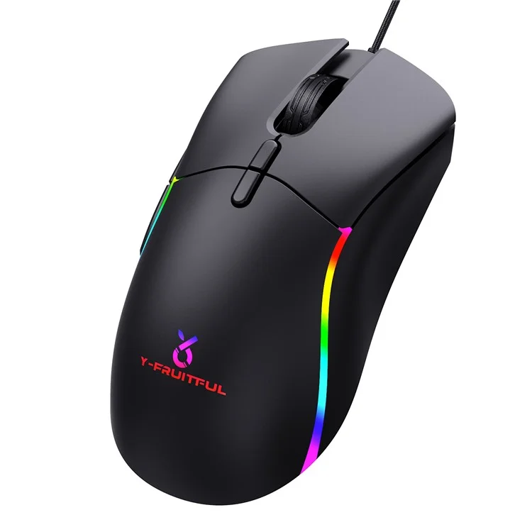 Y-fruitful M68 Wired Gaming Maus 12000 Dpi 6-gang Einstellbare E-sport-maus Mit Rgb-lichtern / Hohlbodenabdeckung / 6pcs Eisenblock
