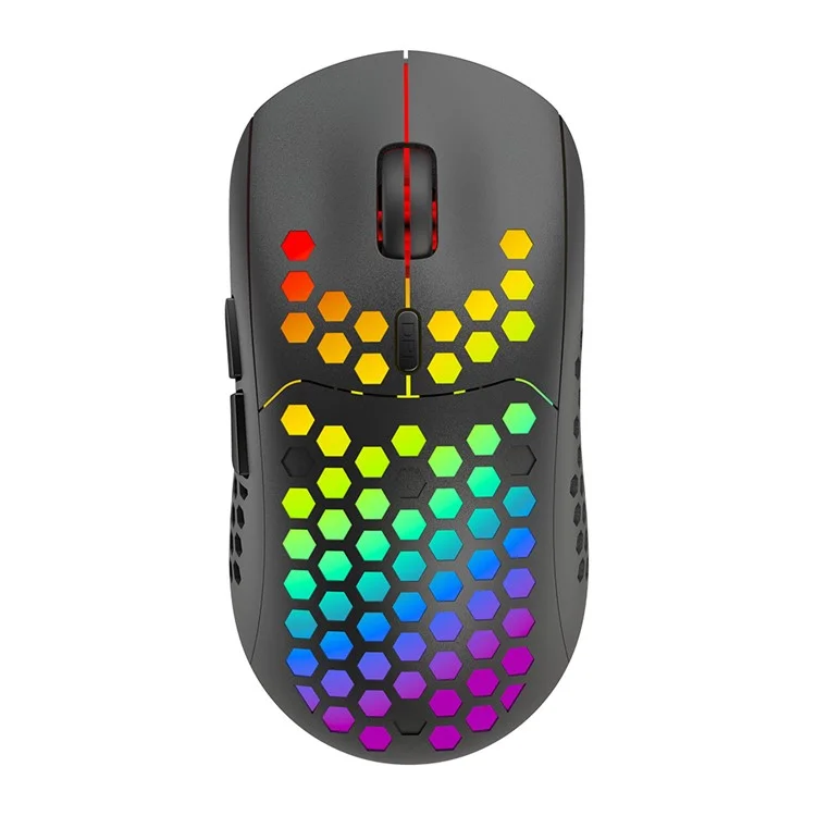 HEITIENIU BL110 2.4G kabellose Maus 3200DPI Honeycomb Hollow Optische Maus mit RGB-Licht für PC, Laptop - Schwarz