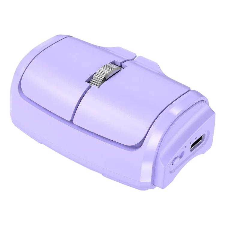 Dual Mode Bluetooth+2.4G Finger Mouse 1000DPI Wireless Mini Mouse with Finger Ring - Purple