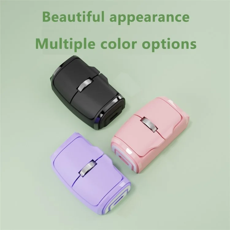 Dual Mode Bluetooth+2.4G Finger Mouse 1000DPI Wireless Mini Mouse with Finger Ring - Purple