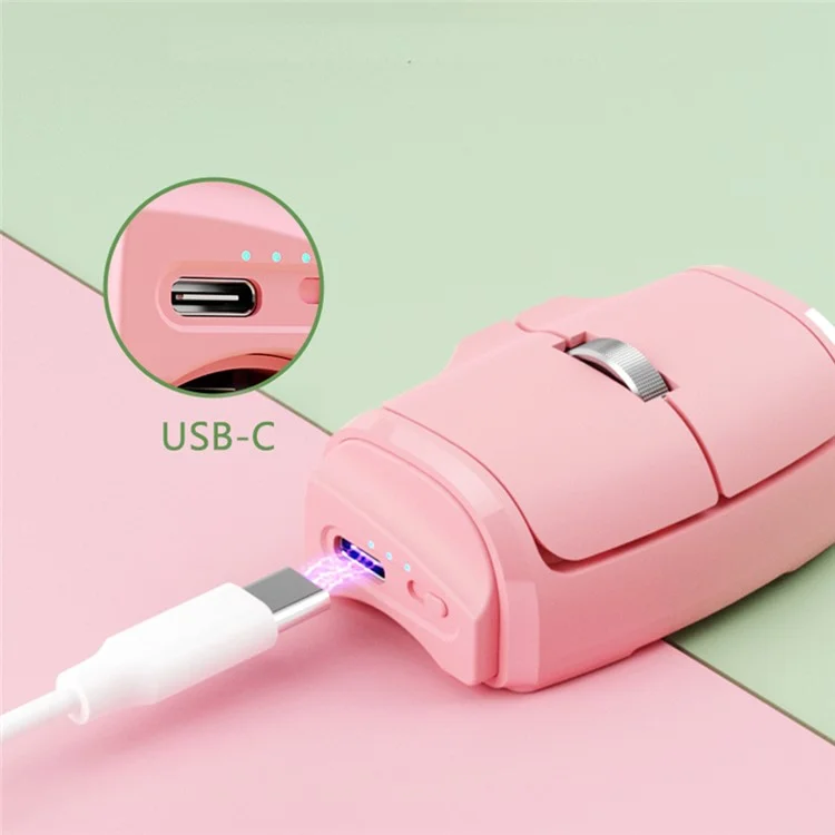 Dual Mode Bluetooth+2.4G Finger Mouse 1000DPI Wireless Mini Mouse with Finger Ring - Purple