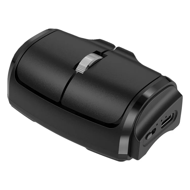 Dual Mode Bluetooth+2.4G Finger Mouse 1000DPI Wireless Mini Mouse with Finger Ring - Black