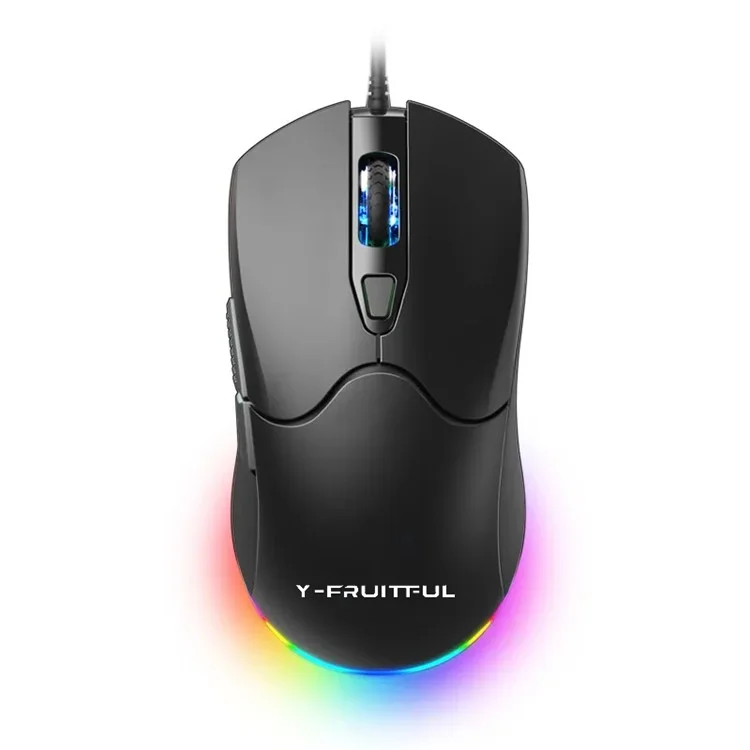 Y-fruitful M6 Rvb Light Wired Gaming Mouse 1,6m USB Gaming Mouse Support Macro Programmation