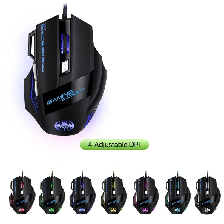 BLOODBAT GM02 USB Wired Gaming Mouse Colorful Breathing Light Computer Laptop Mice