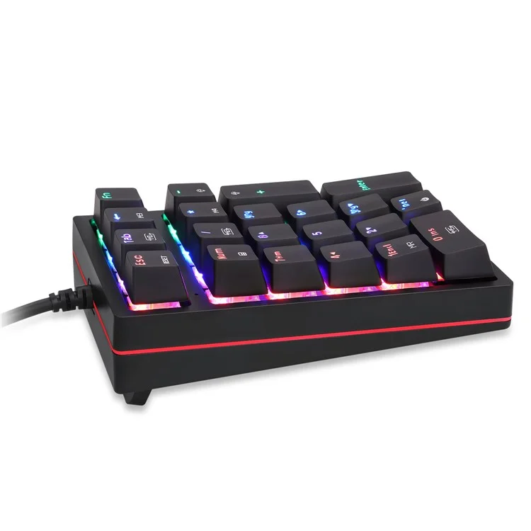 Motospeed K24 RGB Backlight USB Wired Mechanical Numeric Tastatur 21 Tasten Numpad