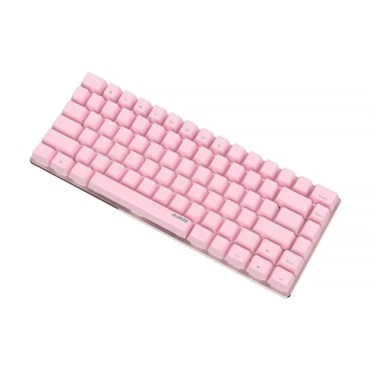 AJAZZ AK33 USB Type-C Wired Computer Laptop Gaming 82 Keys Backlit Mechanical Keyboard - Pink/Red Switch