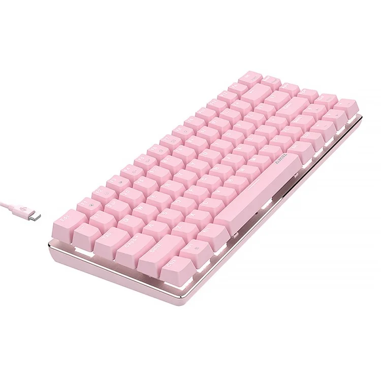 AJAZZ AK33 USB Type-C Wired Computer Laptop Gaming 82 Keys Backlit Mechanical Keyboard - Pink/Red Switch