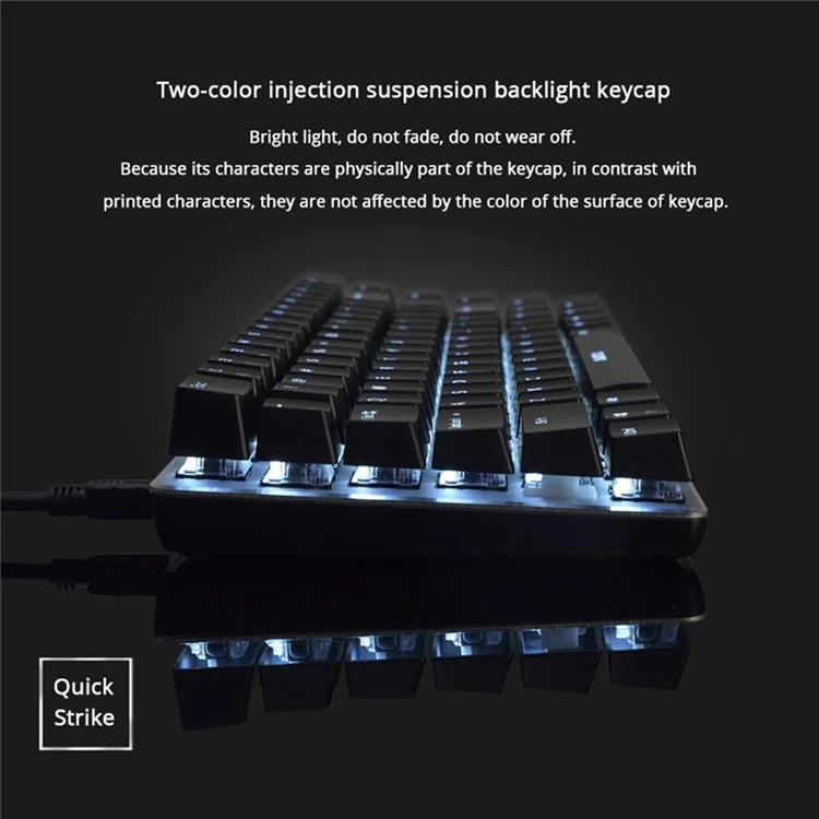 AJAZZ AK33 Computer Laptop Gaming USB Wired 82 Keys RGB Backlit Mechanical Keyboard - Black/Black Switch
