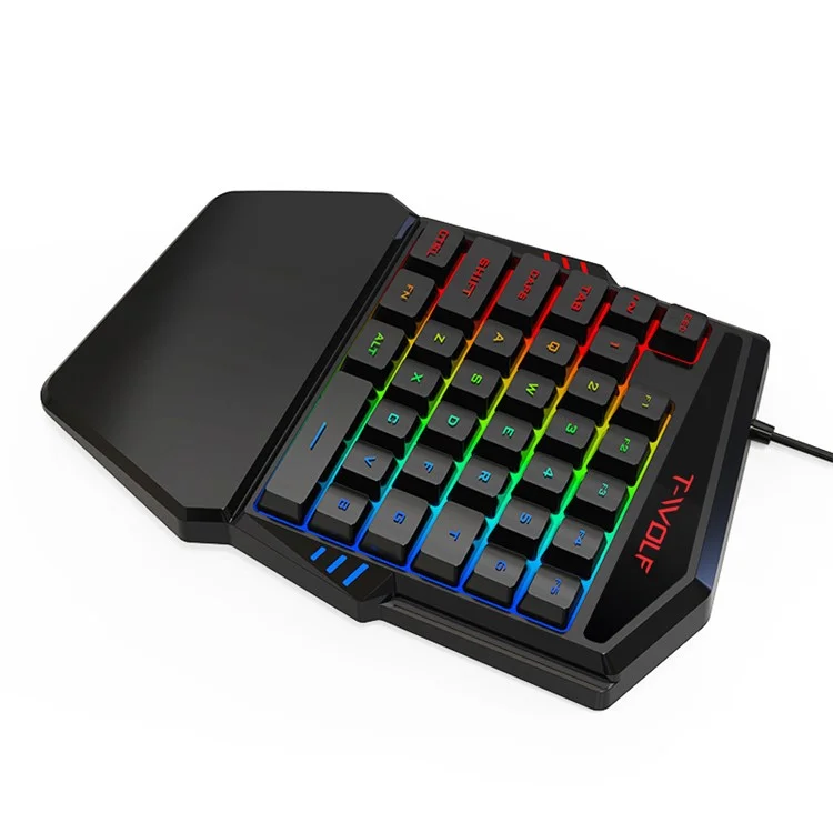 T-WOLF T19 Ones 35 Teclado Teclado Para Jogos Com Suporte de Descanso de Pulso Ergonômico