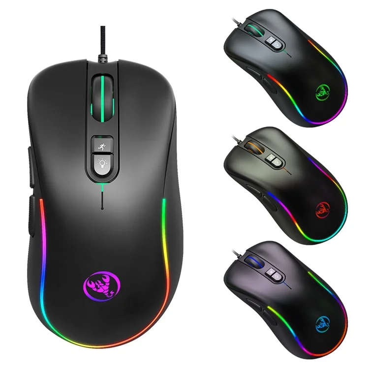 HXSJ J300 RGB Lighting Programmable Gaming Mouse[7 Buttons]