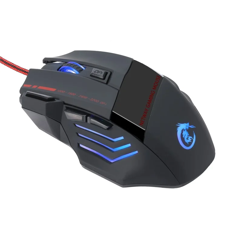 HXSJ A907 5500 DPI Einstellbar 7 Tasten USB Wired Gaming Maus Farbenfrohe Leichte Computermäuse