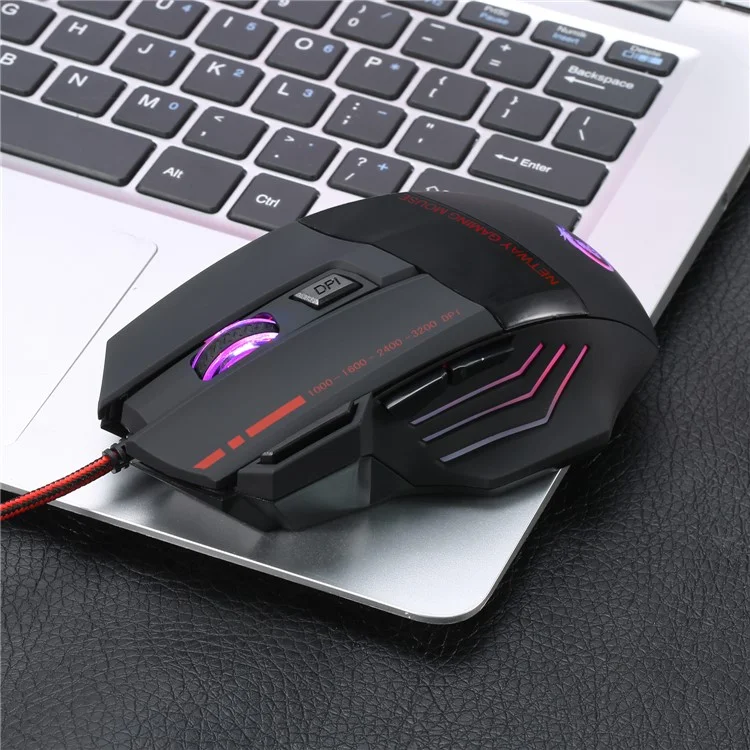 HXSJ A907 5500 DPI Einstellbar 7 Tasten USB Wired Gaming Maus Farbenfrohe Leichte Computermäuse