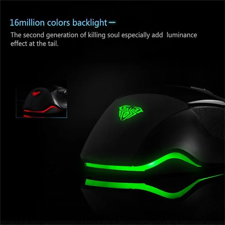 Aula Killing Soul II Rétro-éclairage USB 7 Boutons Buttons Ordinateur Portable Gaming Souris