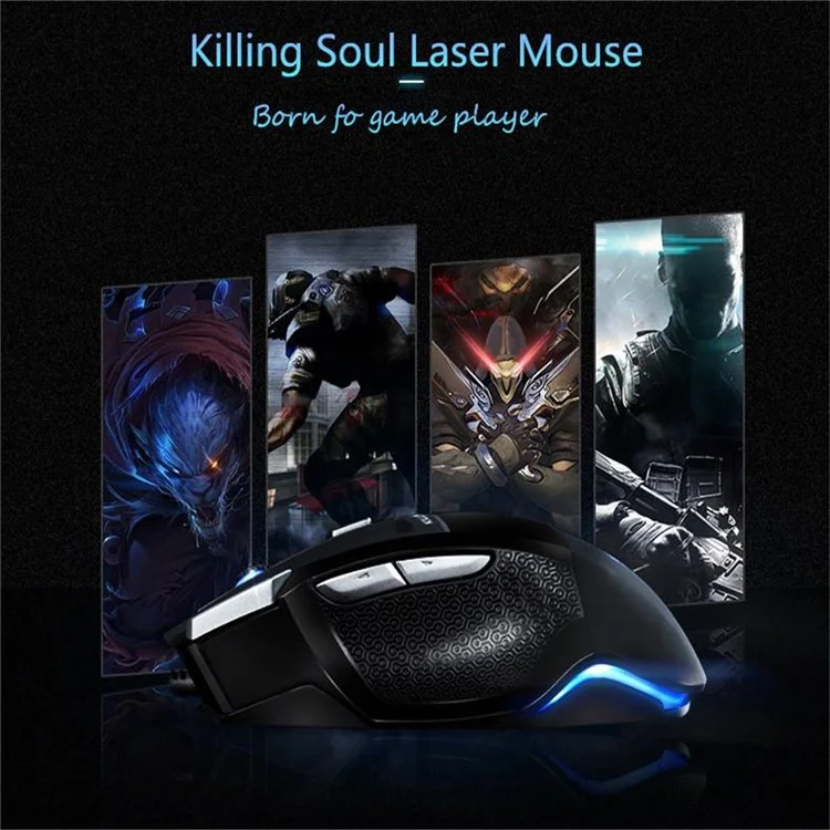 Aula Killing Soul II Backlight USB Wired 7 Botones Para Computadora Portátil Gaming Mouse