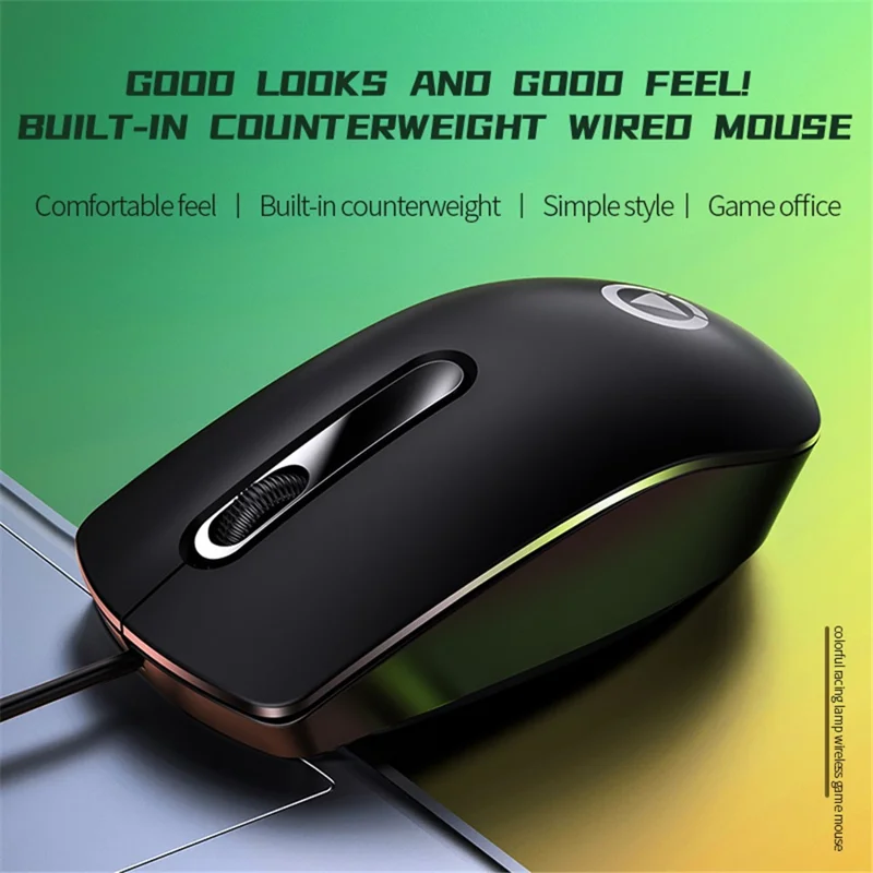 YINDIAO G9 1.2m 1200DPI 3-Button Lightweight Comfortable Grip Wired Mouse - Pink