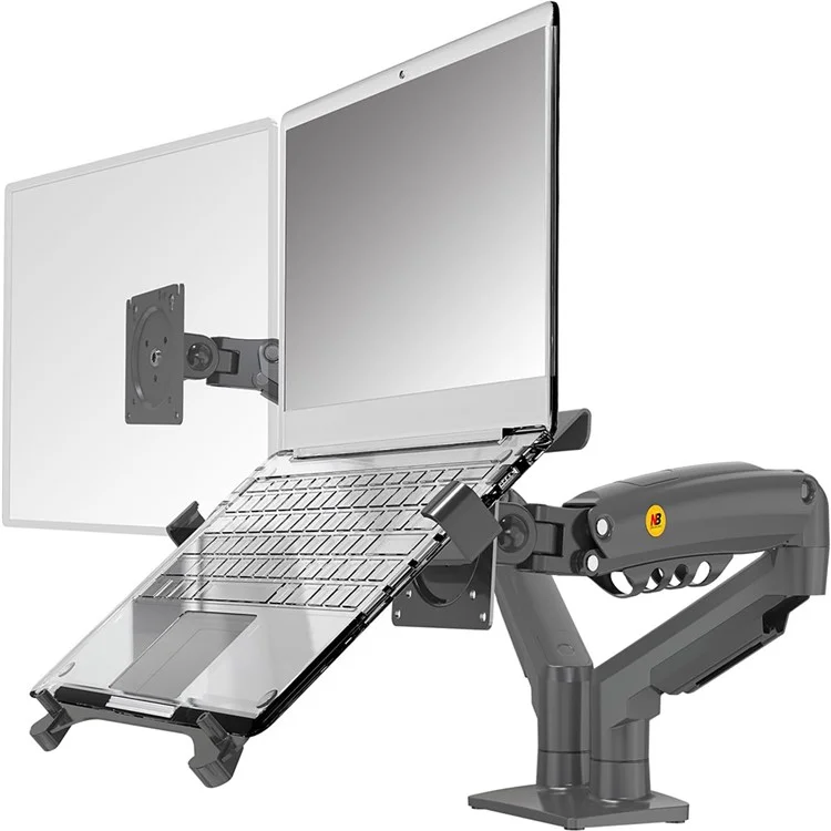 Support de Moniteur de Bureau NORTH BAYOU F160-FP 17-30 Pouces Support de Bras Réglable pour Ordinateur Portable à Double Bras - Noir