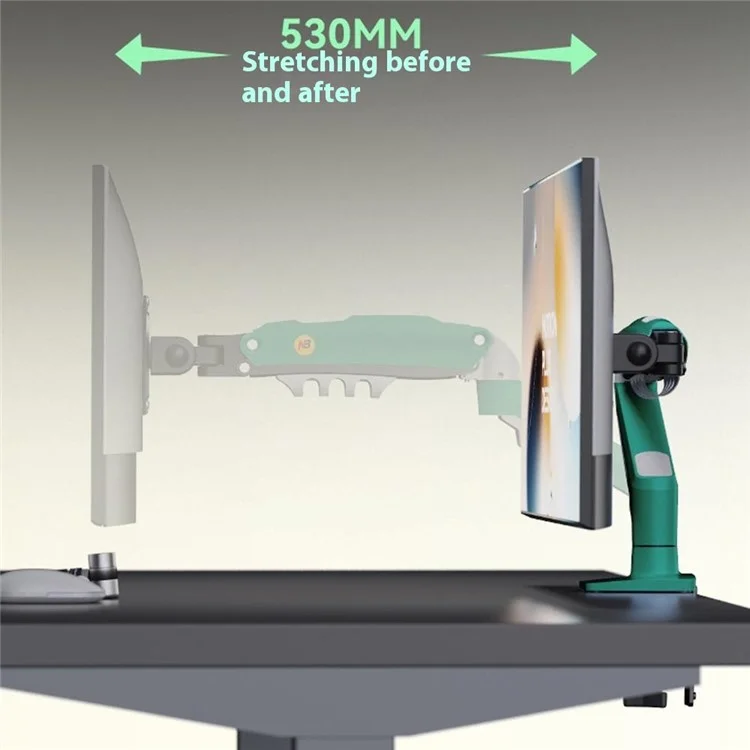 NORTH BAYOU F80 Monitor Arm 17-30 Inch Displays Adjustable Height Mechanical Desk Mount Stand - Green