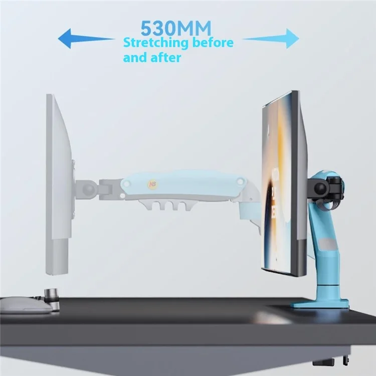 NORTH BAYOU F80 Monitorarm für 17-30 Zoll Displays – Höhenverstellbare Mechanische Schreibtisch-Halterung in Blau