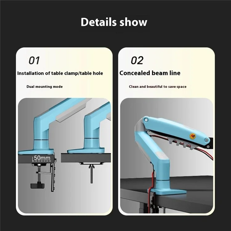 NORTH BAYOU F80 Monitorarm für 17-30 Zoll Displays – Höhenverstellbare Mechanische Schreibtisch-Halterung in Blau