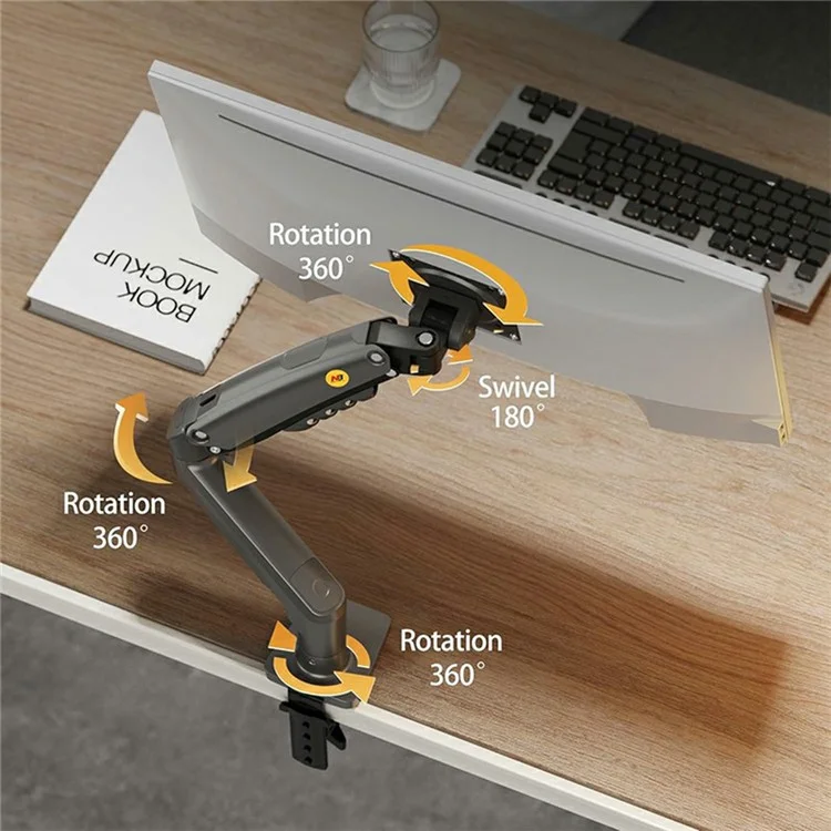 NORTH BAYOU F80 Monitor Arm 17-30 Inch Displays Adjustable Height Mechanical Desk Mount Stand - Black