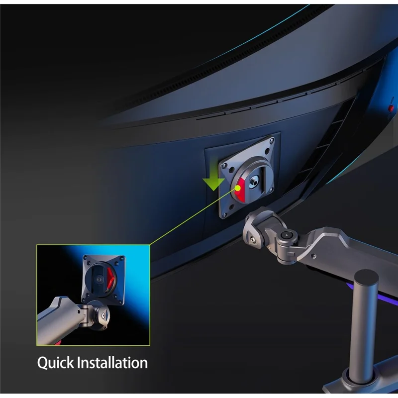NORTH BAYOU G80 Monitor Support Arm 32-60 Inch Flat / Ultrawide / Curved Display Gaming Monitor Desk Stand