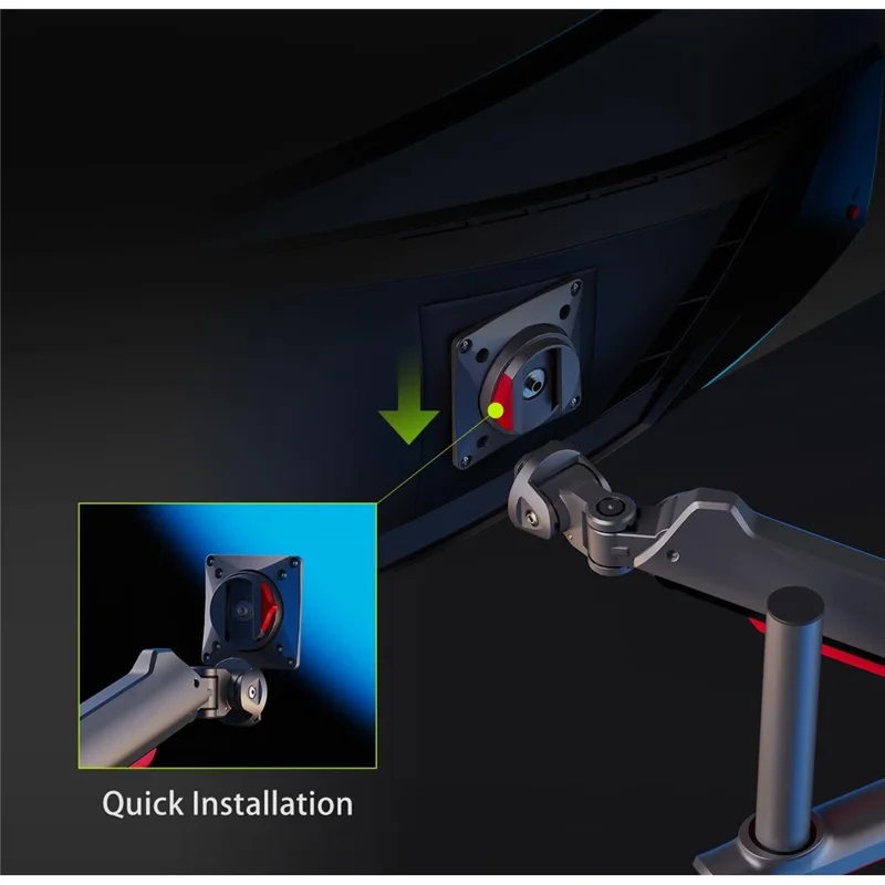 NORTH BAYOU L70 Supporto da Scrivania per Monitor Piatti / Ultrawide / Curvi da 32 a 60 Pollici Braccio Regolabile per Monitor Gaming